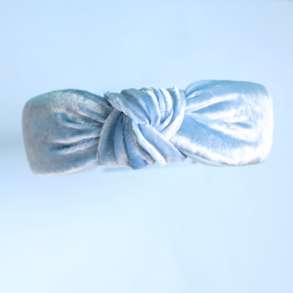 WINTER BLUE VELVET knotted Headband