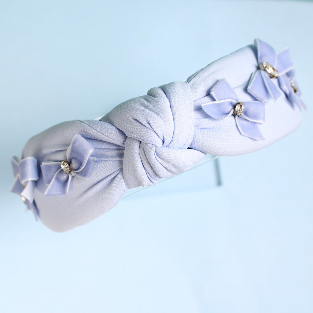 PRETTY IN BOWS PERIWINKLE knotted Headband